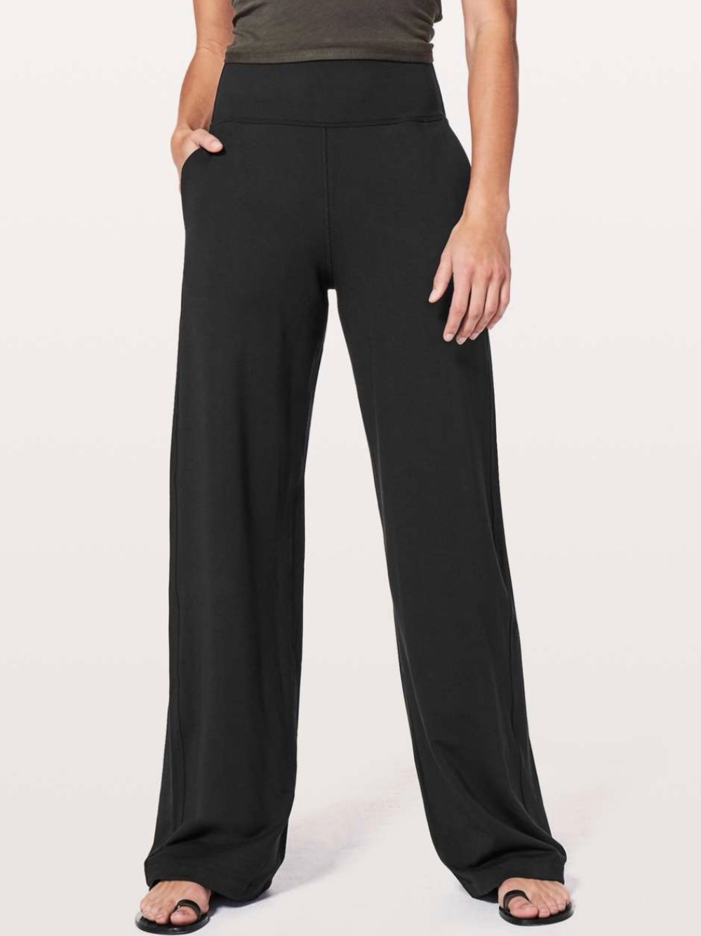 Wide-Leg High-Rise Black Women's leggings Pants NWT